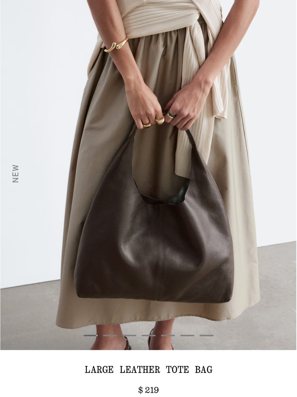 & other stories large brown tote bag